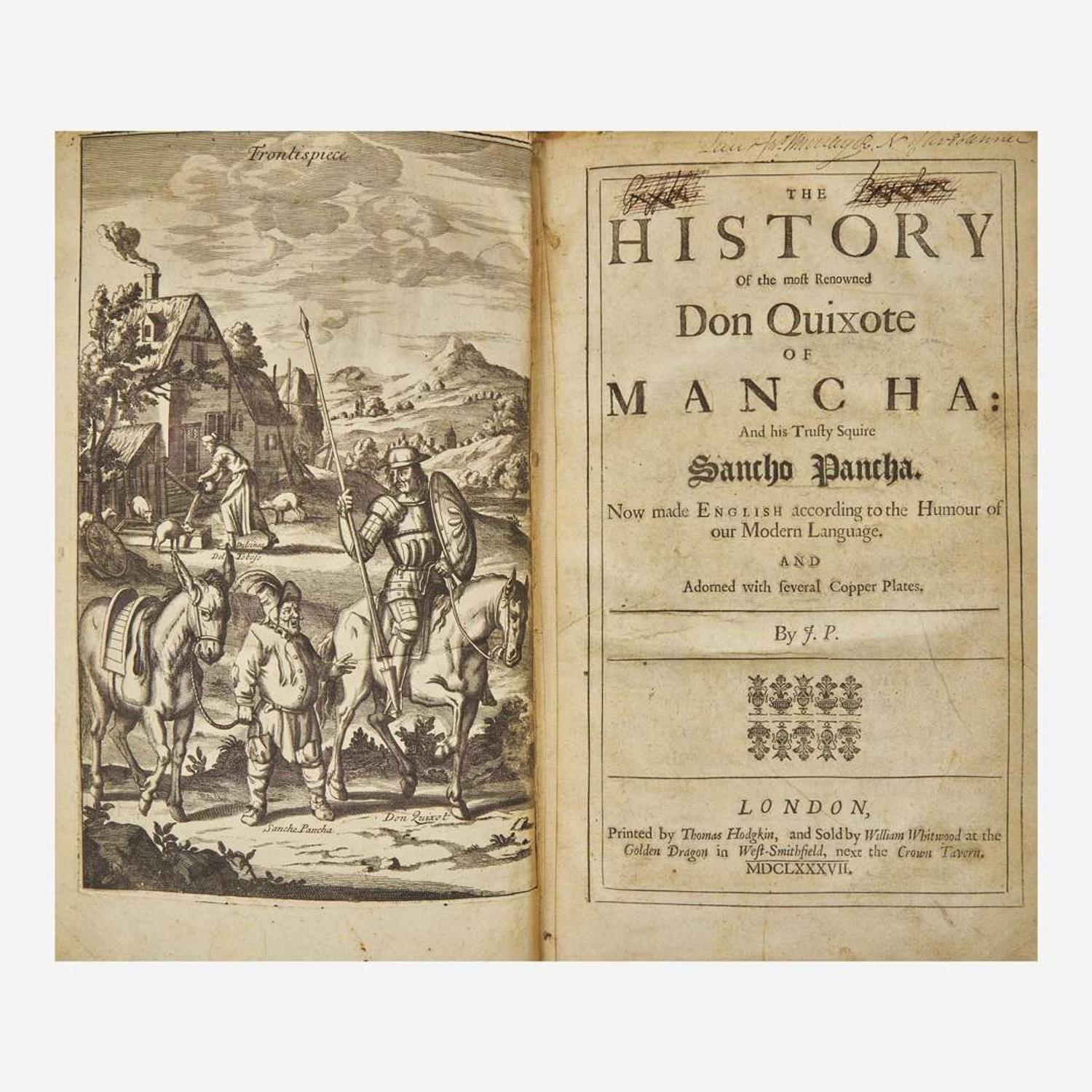 [Literature] (Cervantes Saavedra, Miguel de) The History of the most Renowned Don Quixote of Mancha...