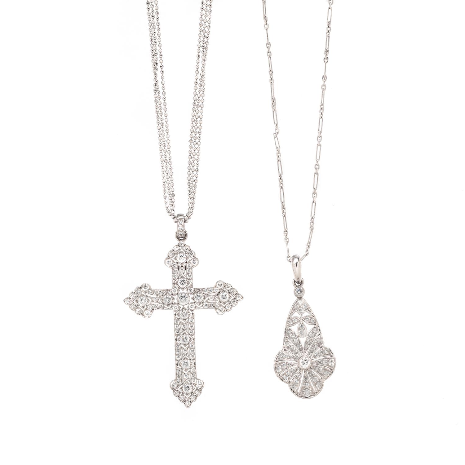 COLLECTION OF DIAMOND PENDANTS/NECKLACES