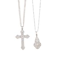 COLLECTION OF DIAMOND PENDANTS/NECKLACES