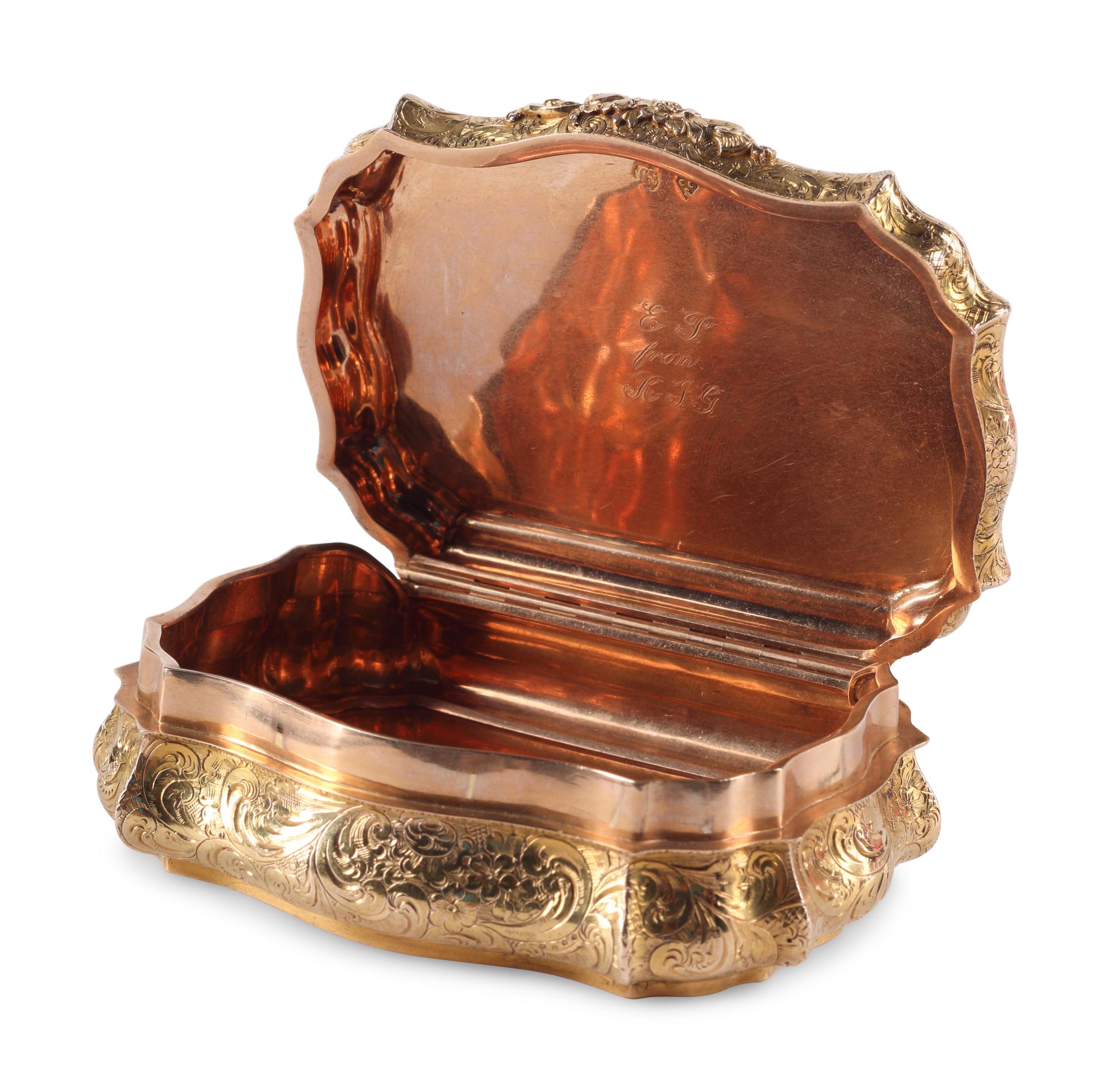 A German 14-Karat Gold Snuff Box