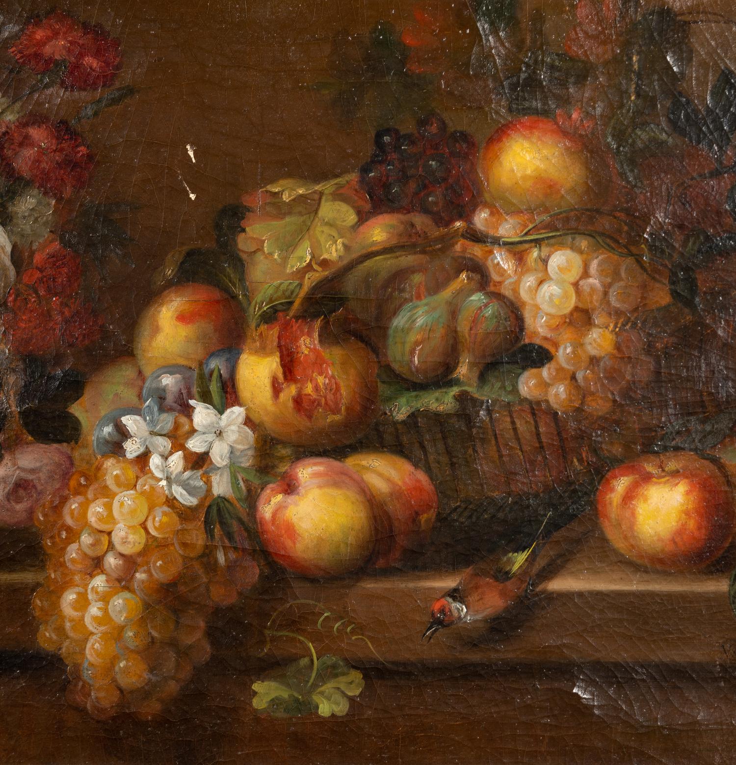 Dutch Still Life with Flowers and Bird