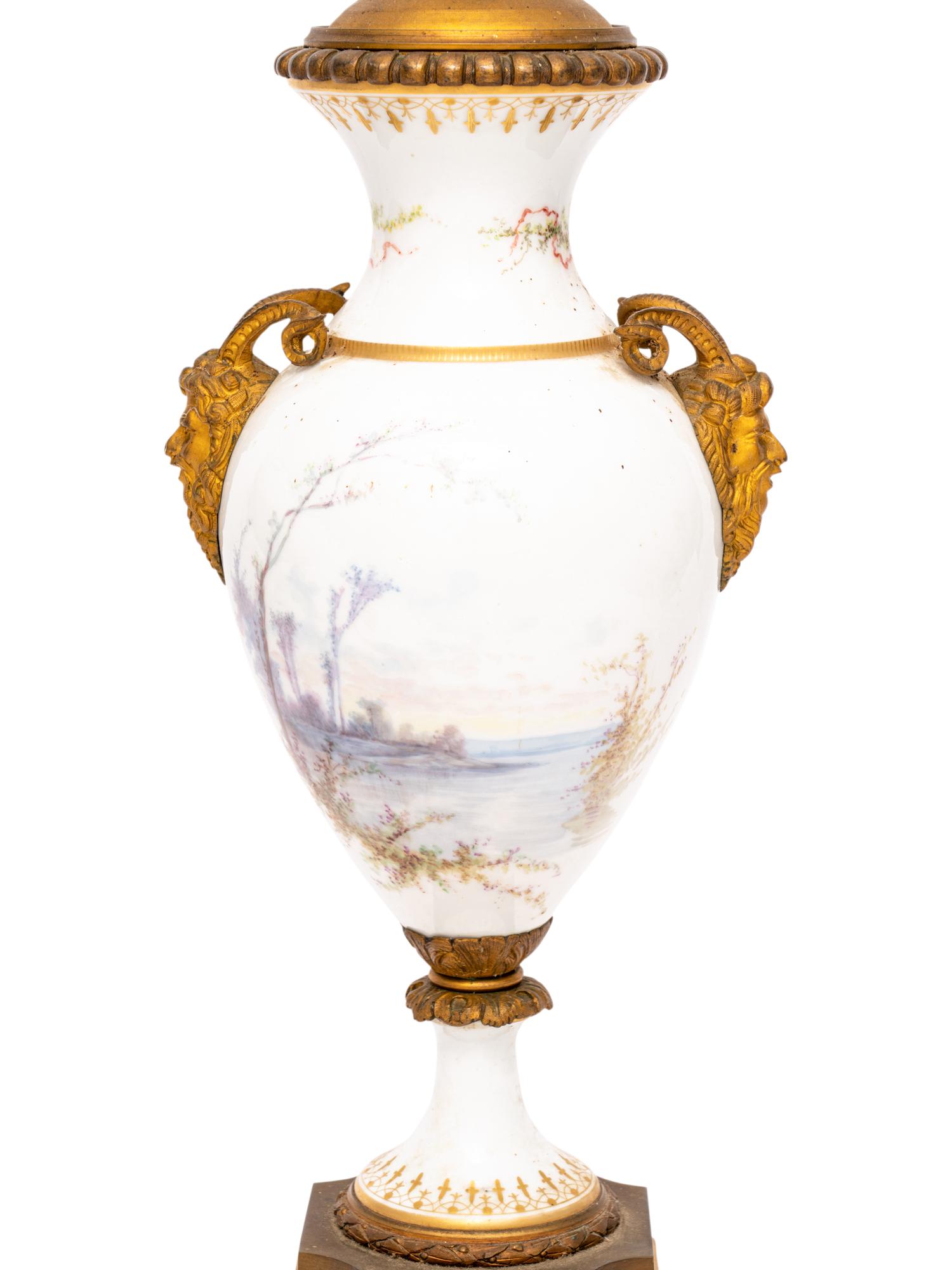 A Gilt Bronze Mounted Sèvres Style Porcelain Vase Mounted as a Lamp