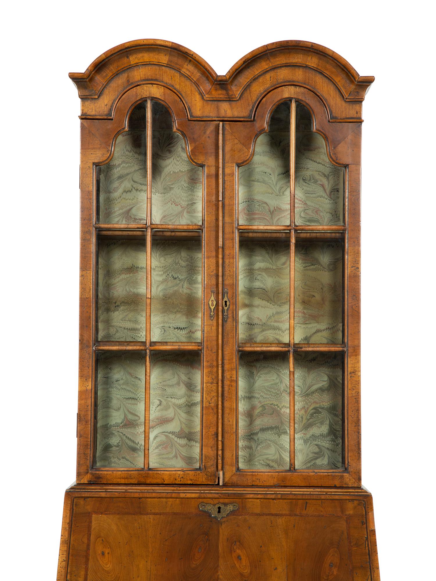 A George I Style Walnut Bureau Bookcase