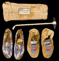 Items associated with John Spotted Bear, survivor of The Battle of the Little Bighorn fort yates, north dakota, 1950s and before