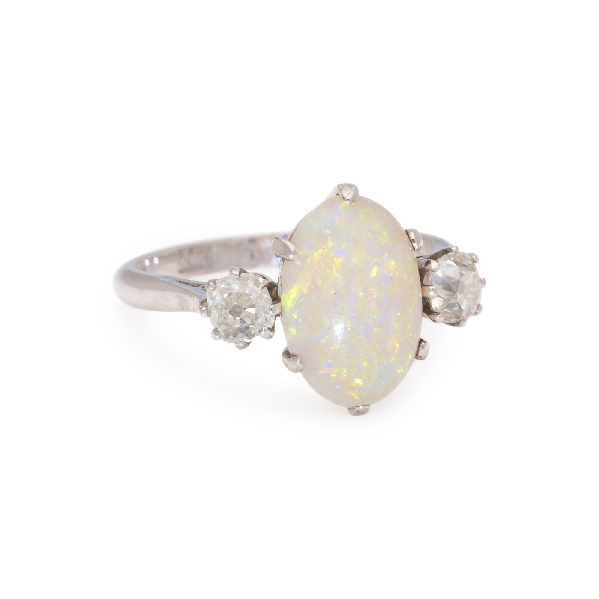 OPAL AND DIAMOND RING