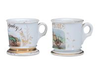 Two Teamster's Porcelain Occupational Shaving Mugs
