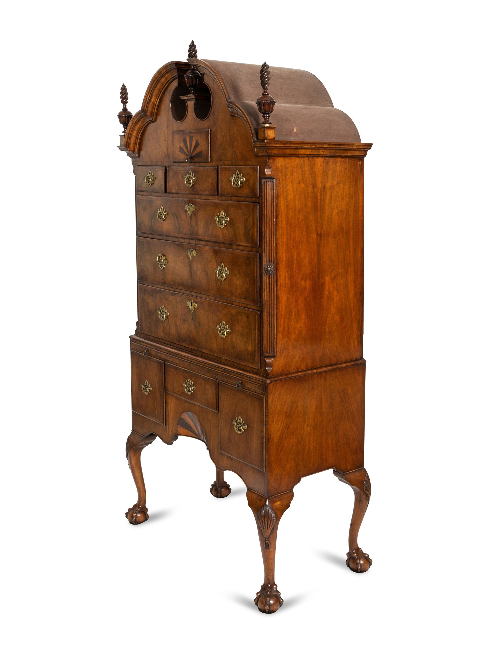 A Chippendale Style Walnut High Chest