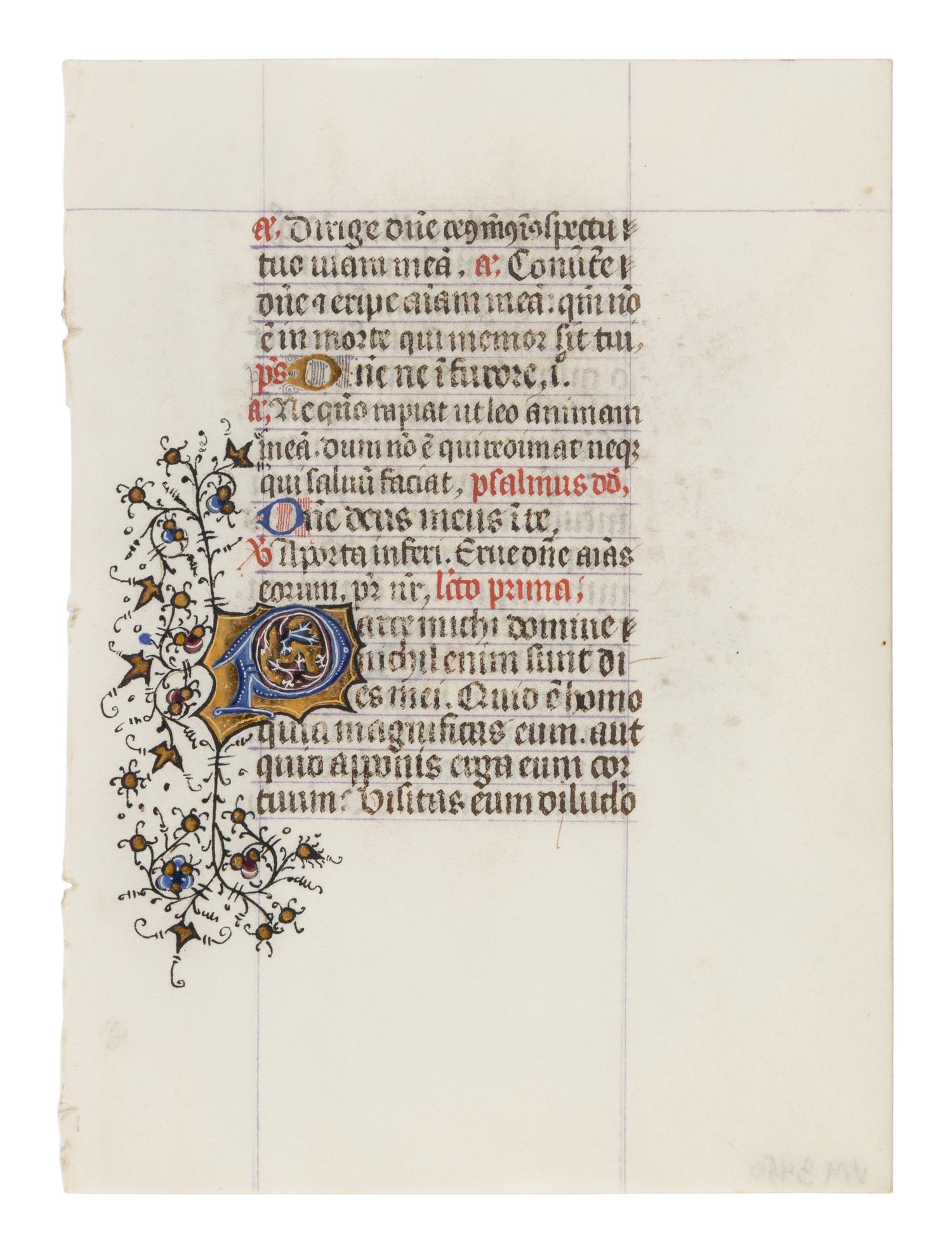 FOUR ILLUMINATED LEAVES FROM ASSORTED BOOKS OF HOURS FROM FRANCE, ITALY, AND THE NETHERLANDS