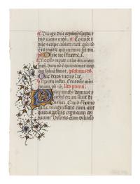 FOUR ILLUMINATED LEAVES FROM ASSORTED BOOKS OF HOURS FROM FRANCE, ITALY, AND THE NETHERLANDS