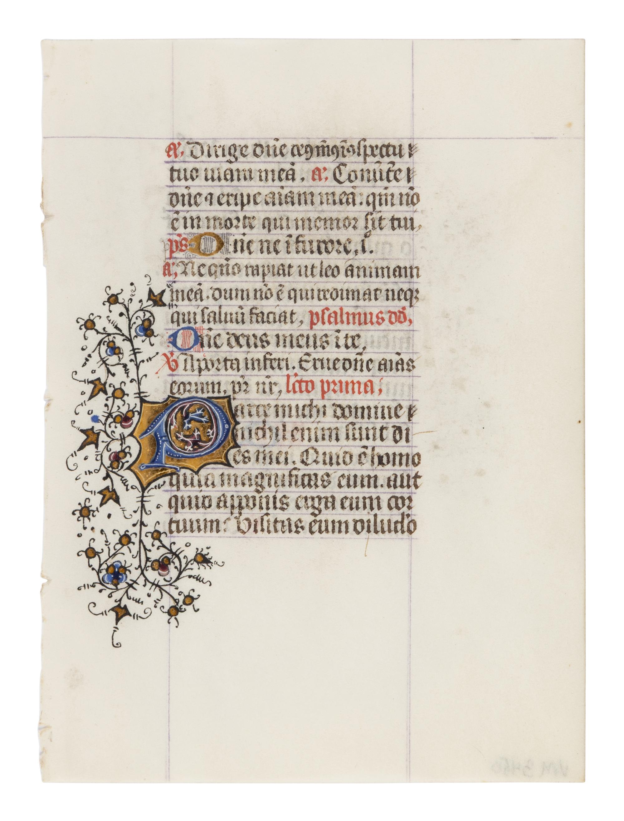 FOUR ILLUMINATED LEAVES FROM ASSORTED BOOKS OF HOURS FROM FRANCE, ITALY, AND THE NETHERLANDS