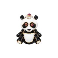 DAVID WEBB, ENAMEL AND RUBY PANDA BEAR BROOCH