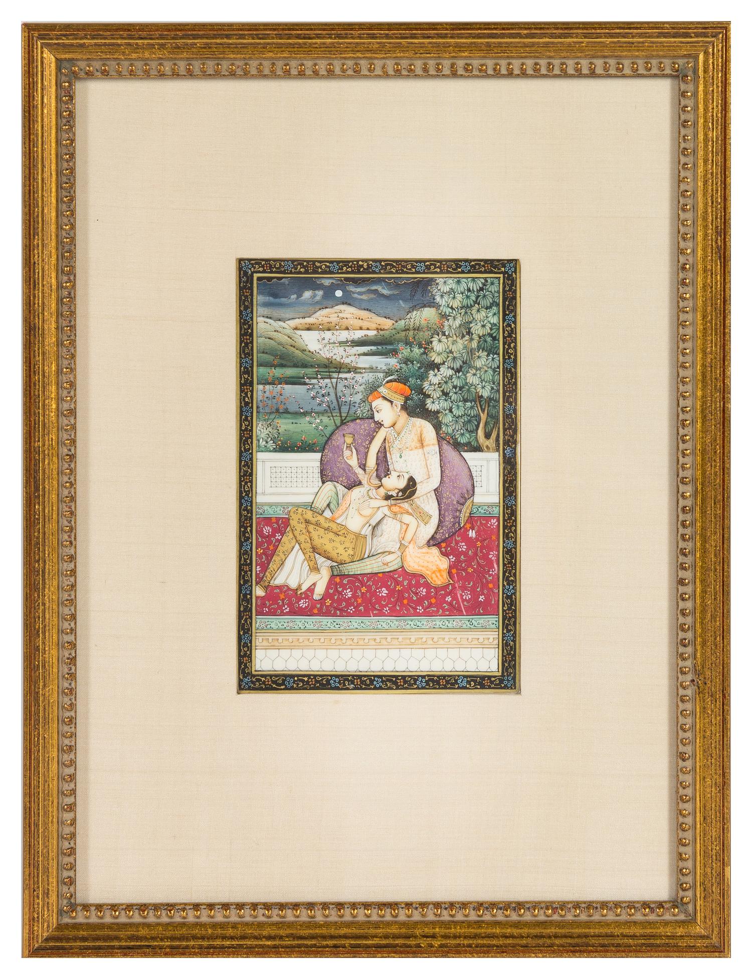 A Collection of Persian Miniature Paintings Height of tallest 14 1/4 inches (frame).
