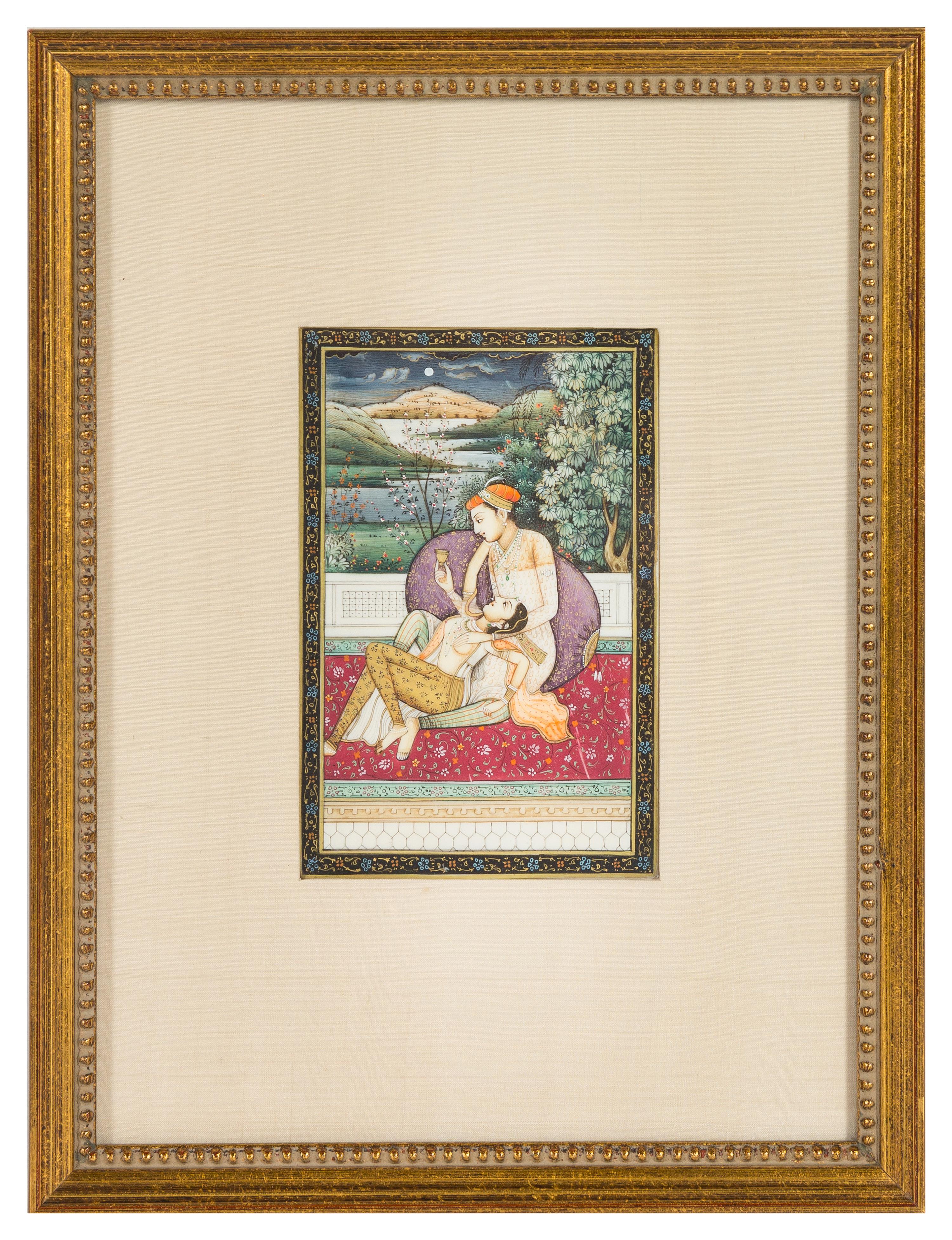 A Collection of Persian Miniature Paintings Height of tallest 14 1/4 inches (frame).