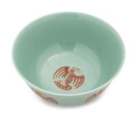 A Chinese Celadon Ground and Iron-Red 'Phoenix' Porcelain Bowl