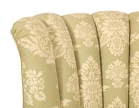 A Green and White Channel Upholstered Mahogany Armchair