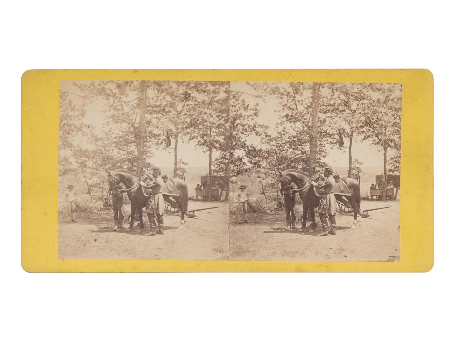 [CIVIL WAR]. An early war view of "Lt. Porter" at camp near Relay House outside of Baltimore, MD.