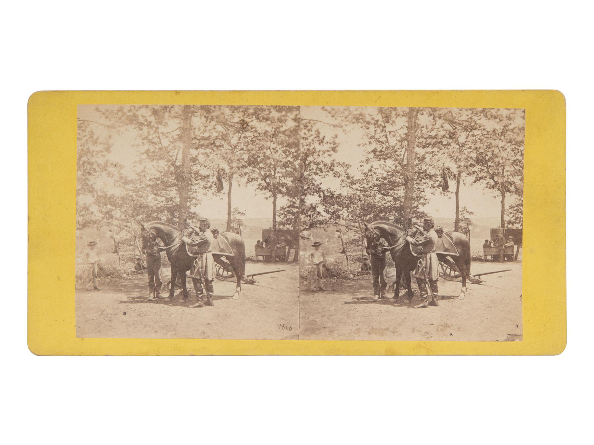 [CIVIL WAR]. An early war view of "Lt. Porter" at camp near Relay House outside of Baltimore, MD.