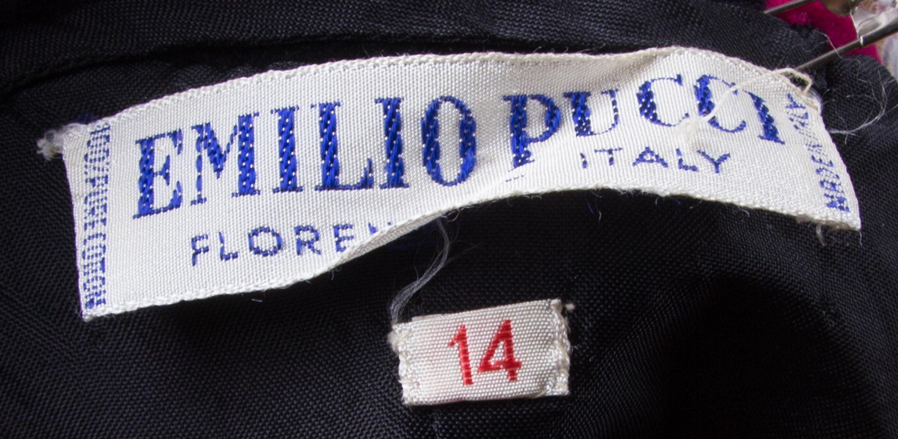 An Emilio Pucci Multicolor Velvet Skirt Ensemble, Size 14.