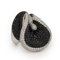 Yvel, Black Diamond, Diamond, and White Gold Calla Lily Ring
