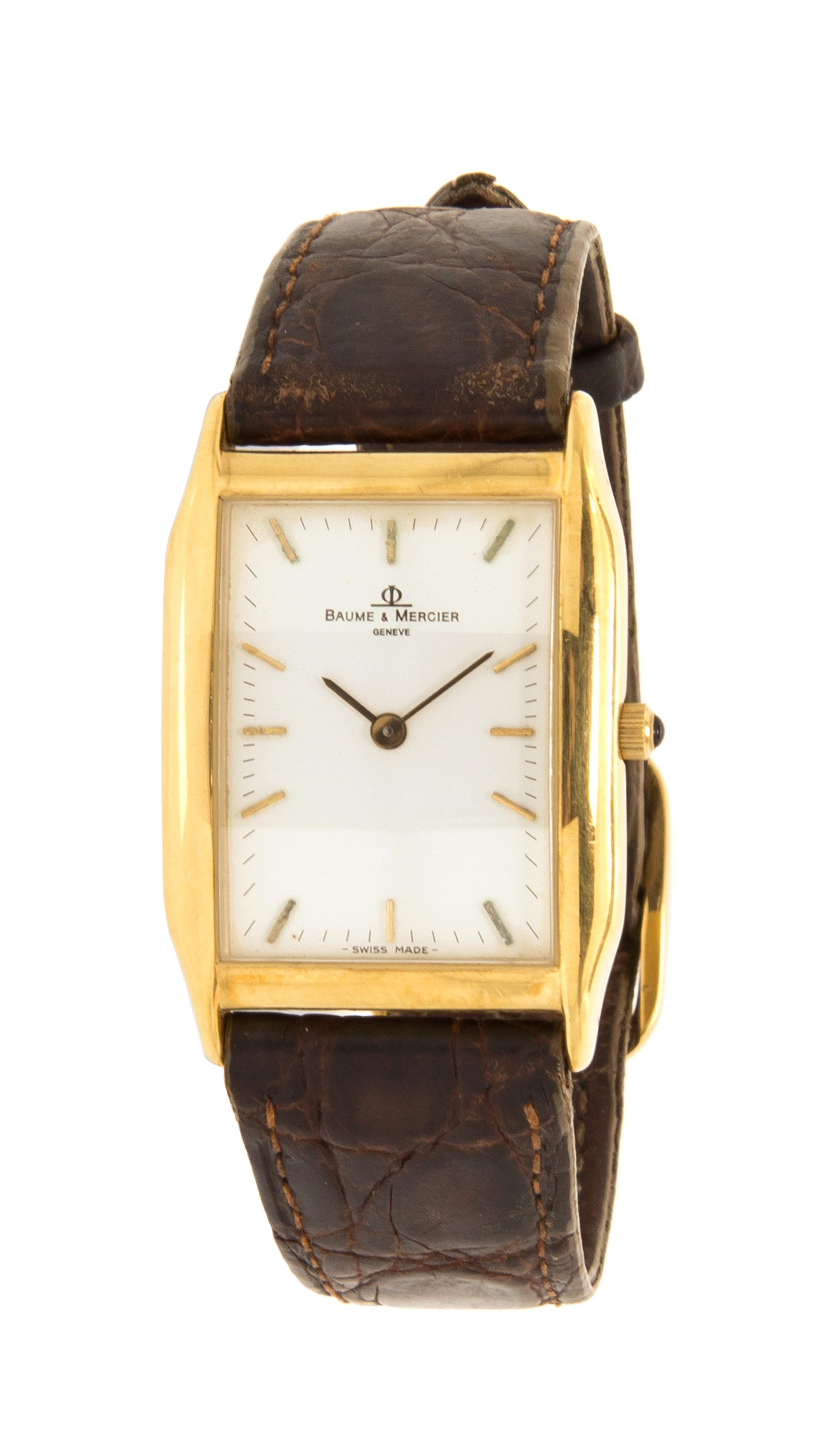 An 18 Karat Yellow Gold Wristwatch, Baume & Mercier, 20.30 dwts.