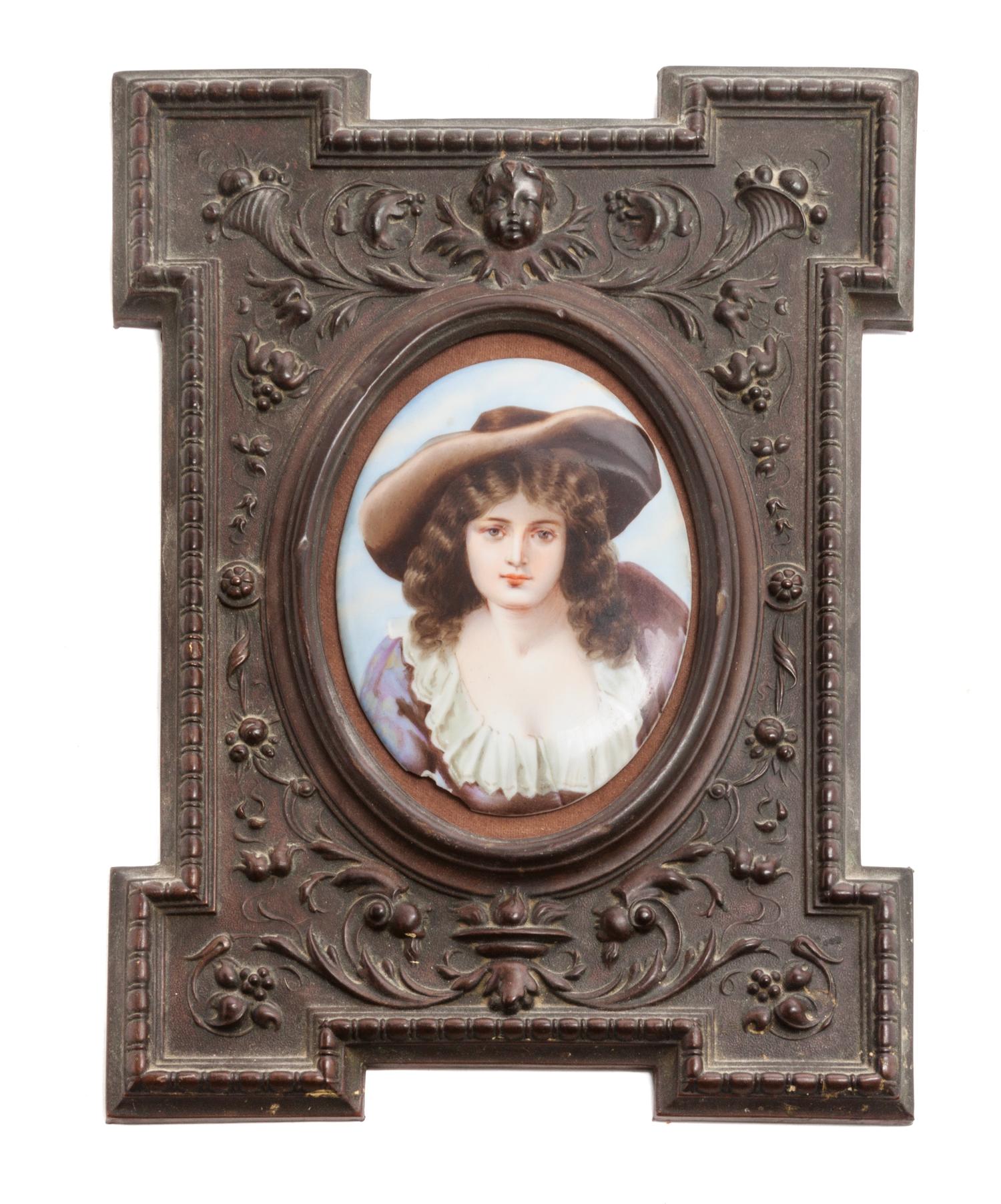 A Continental Porcelain Plaque 4 3/4 x 3 3/4 inches.