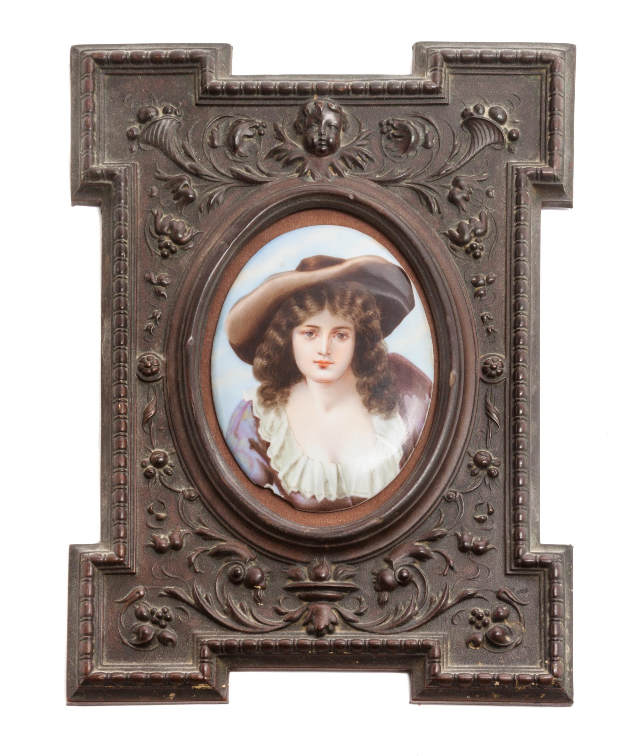 A Continental Porcelain Plaque 4 3/4 x 3 3/4 inches.
