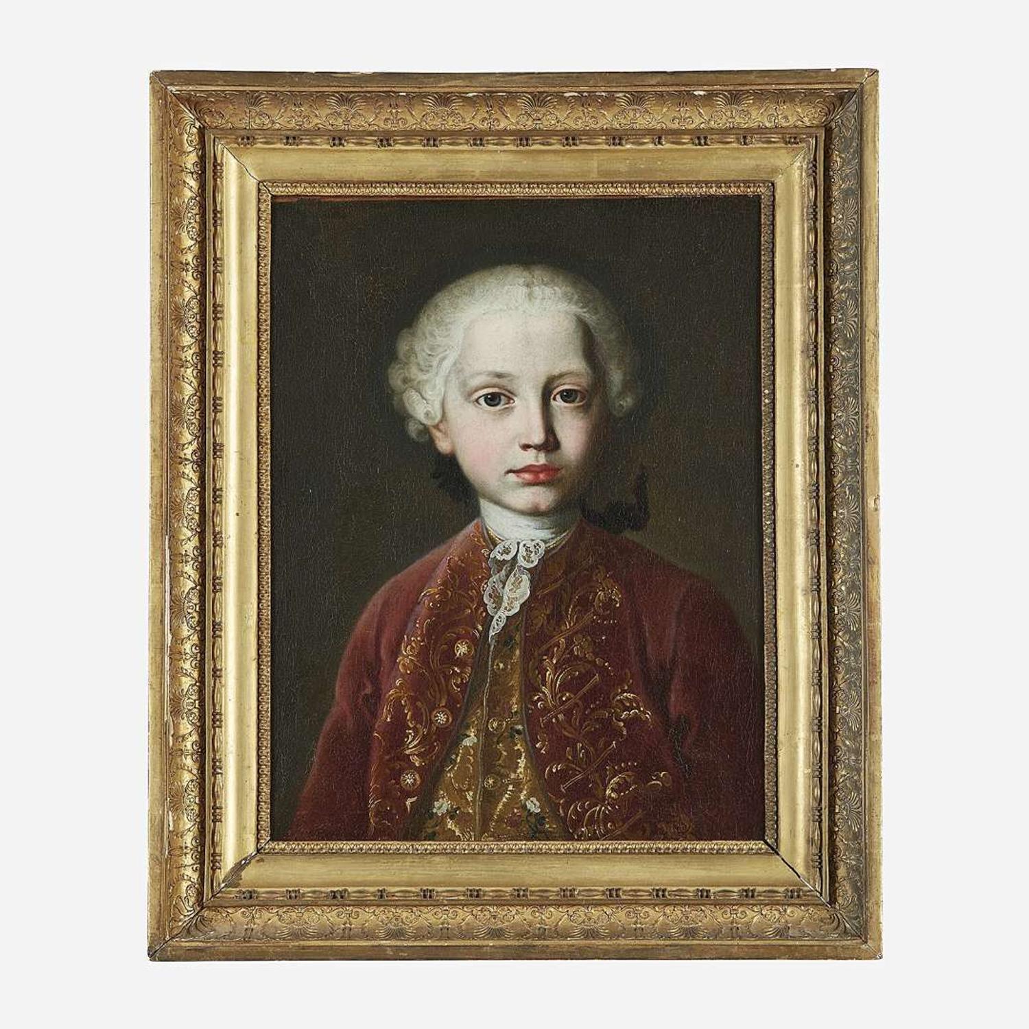 Attributed to Martin van Meytens the Younger (Swedish, 1695–1770) Portrait of a Child, Possibly from the Habsburg Family, Bust-Length