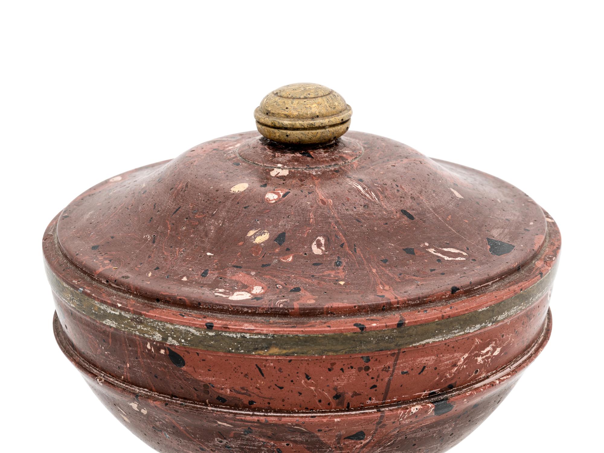 An Italian Scagliola Covered Urn