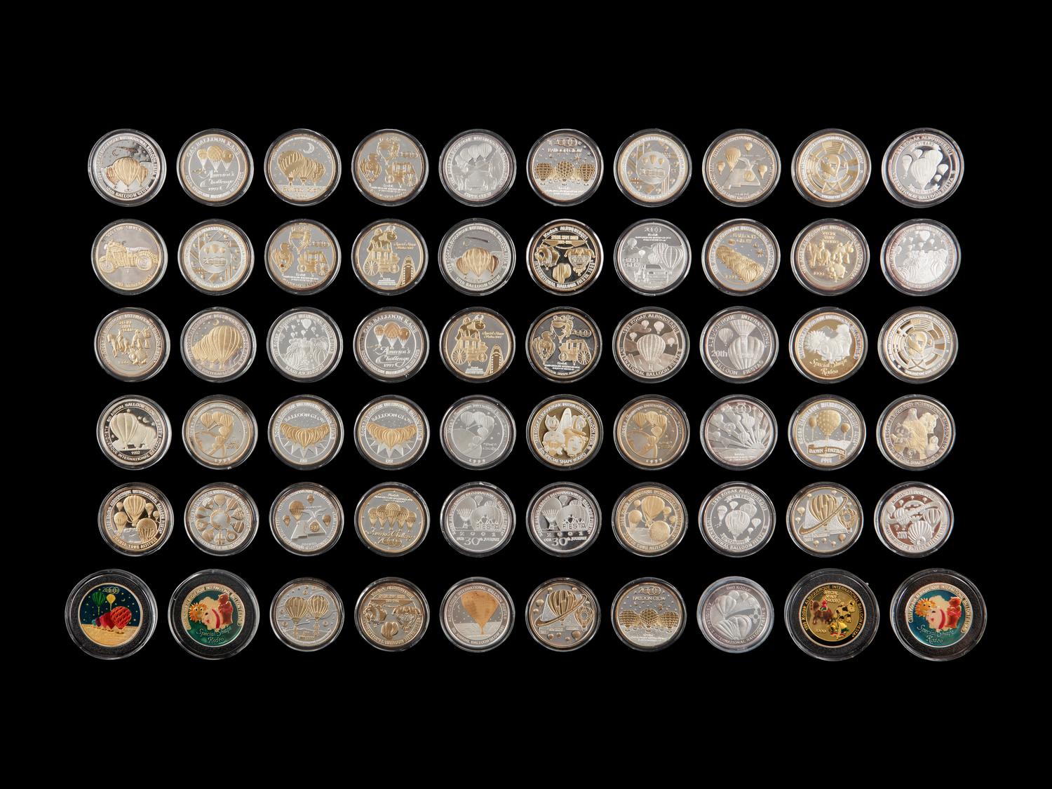 [PRIVATE ISSUE] A Large Collection of Albuquerque Balloon Fiesta Commemorative Silver 1 ozt. Proof Rounds