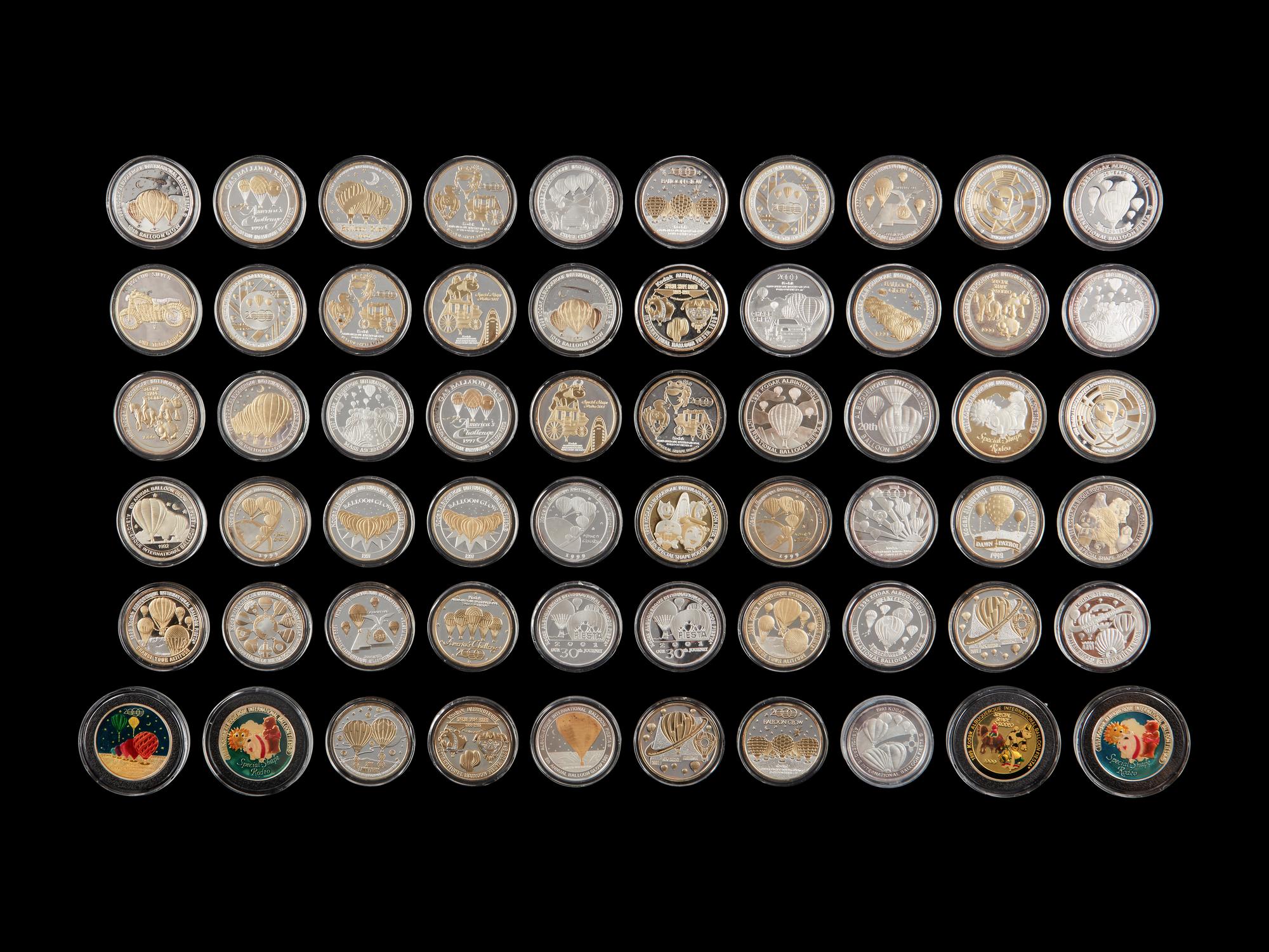 [PRIVATE ISSUE] A Large Collection of Albuquerque Balloon Fiesta Commemorative Silver 1 ozt. Proof Rounds