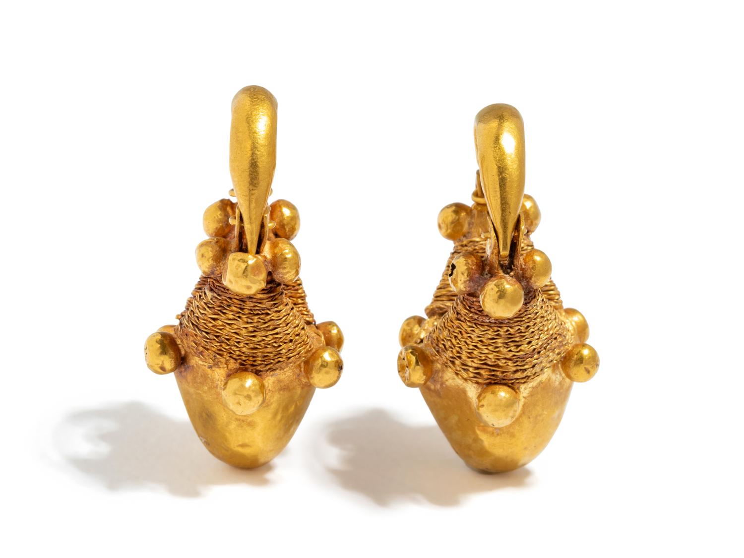 A Pair of Parthian Gold Earrings
