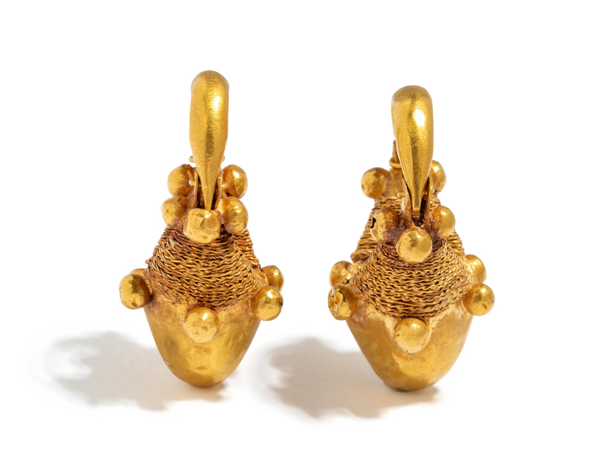 A Pair of Parthian Gold Earrings