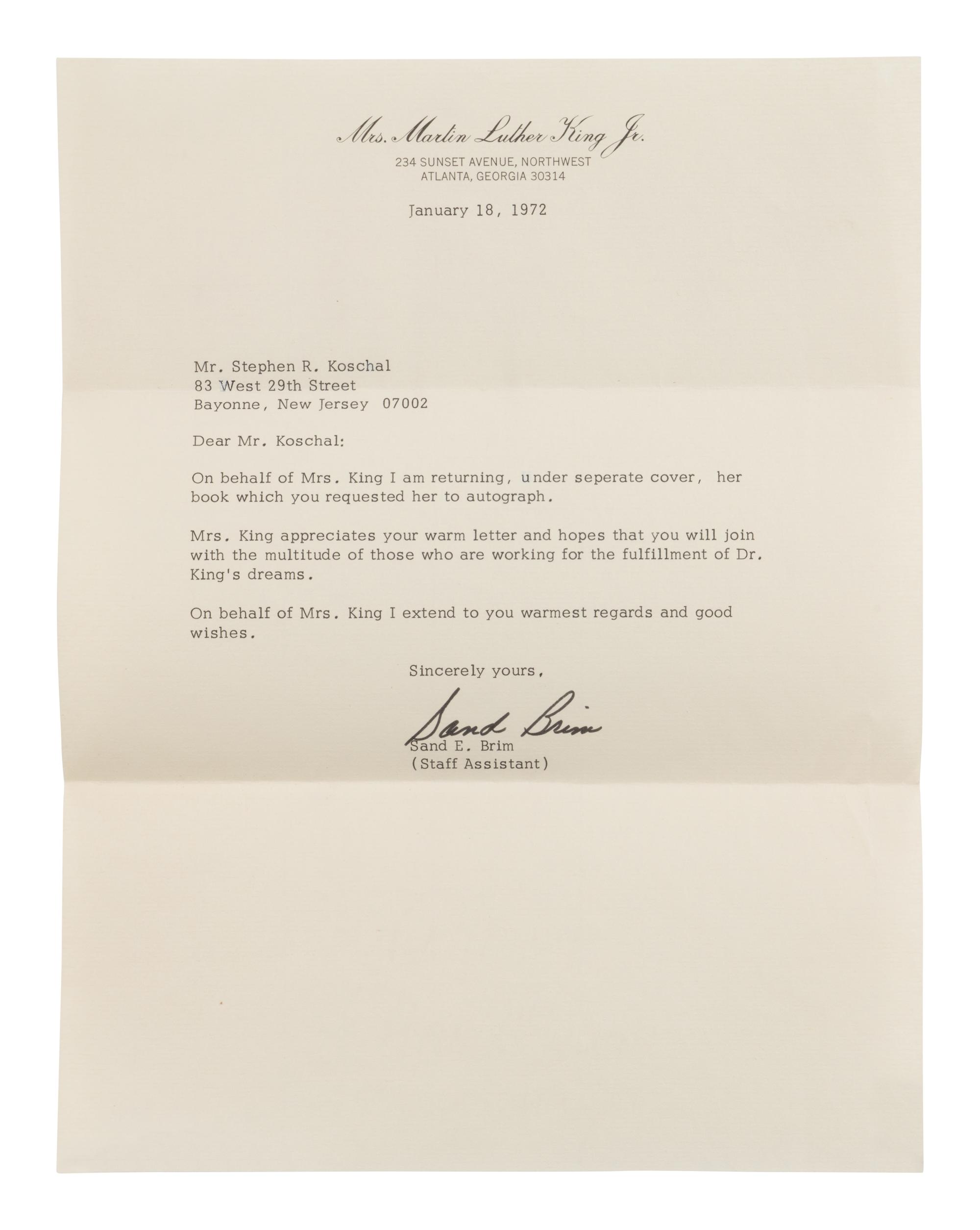 KING, Coretta Scott (1927–2006). My Life with Martin Luther King Jr. New York: Holt, Rinehart and Winston, 1969.