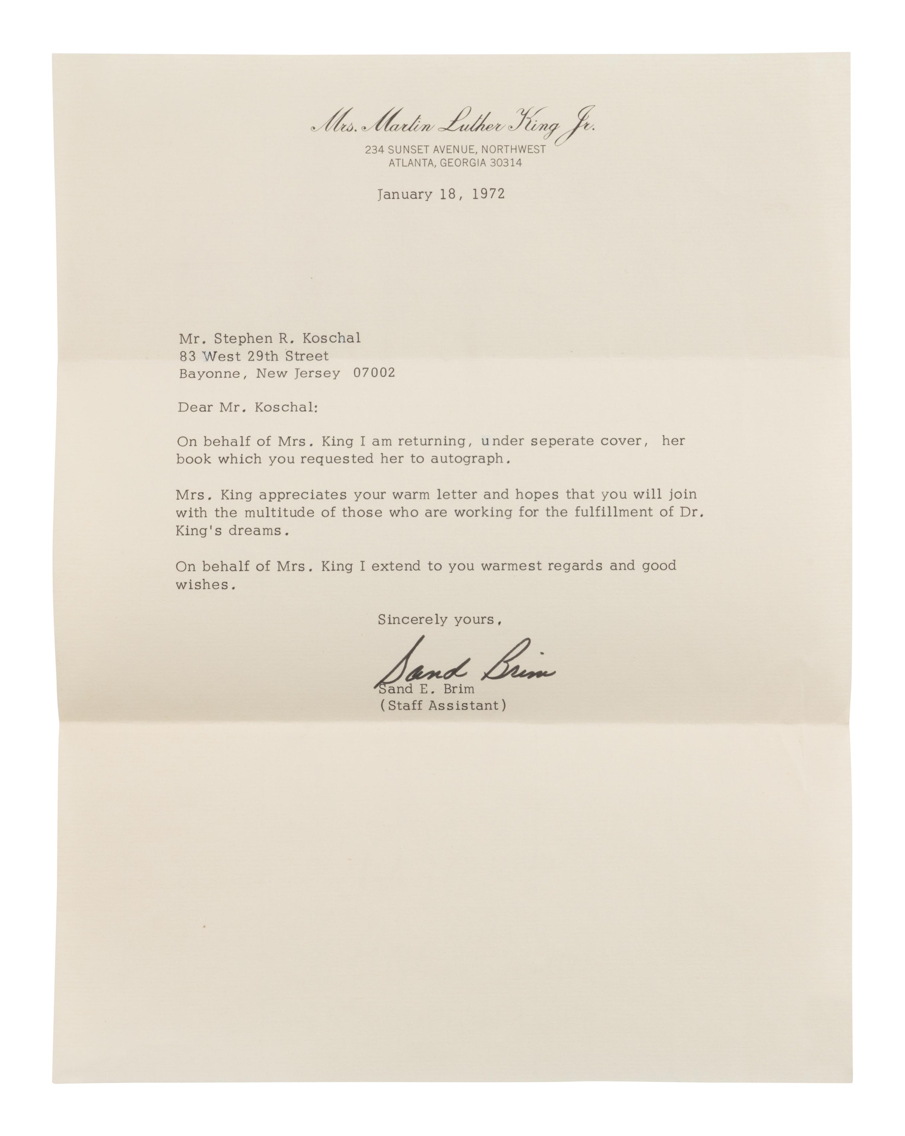 KING, Coretta Scott (1927–2006). My Life with Martin Luther King Jr. New York: Holt, Rinehart and Winston, 1969.