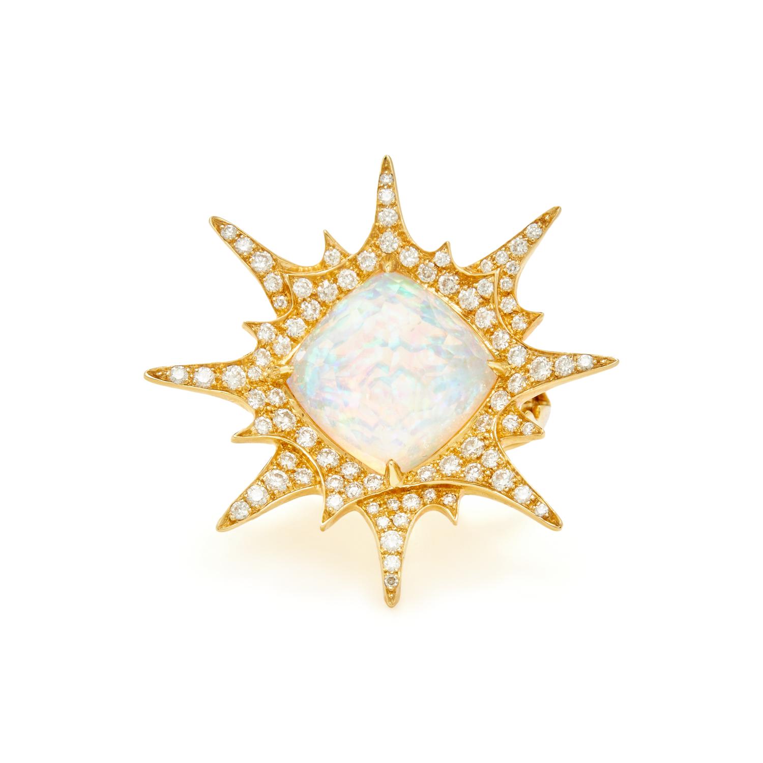 STEPHEN WEBSTER, QUARTZ AND DIAMOND 'CRYSTAL HAZE' RING