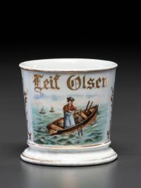A Crab Fisherman's Porcelain Occupational Shaving Mug