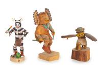 Three Contemporary Carved Wood Kachinas Height of first 7 3/4 inches
