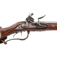Contemporary Cheekstock Flintlock Rifle with Compass Inlay by John B. Derrick (American, b.1936)