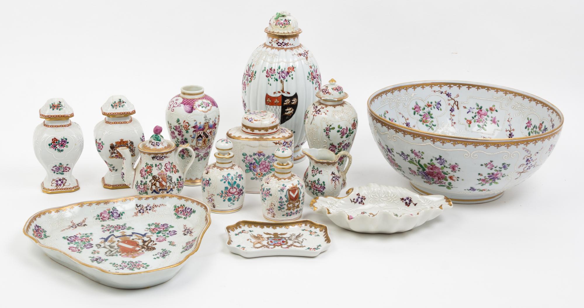 A Collection of Samson Porcelain Articles Height of tallest 10 inches.
