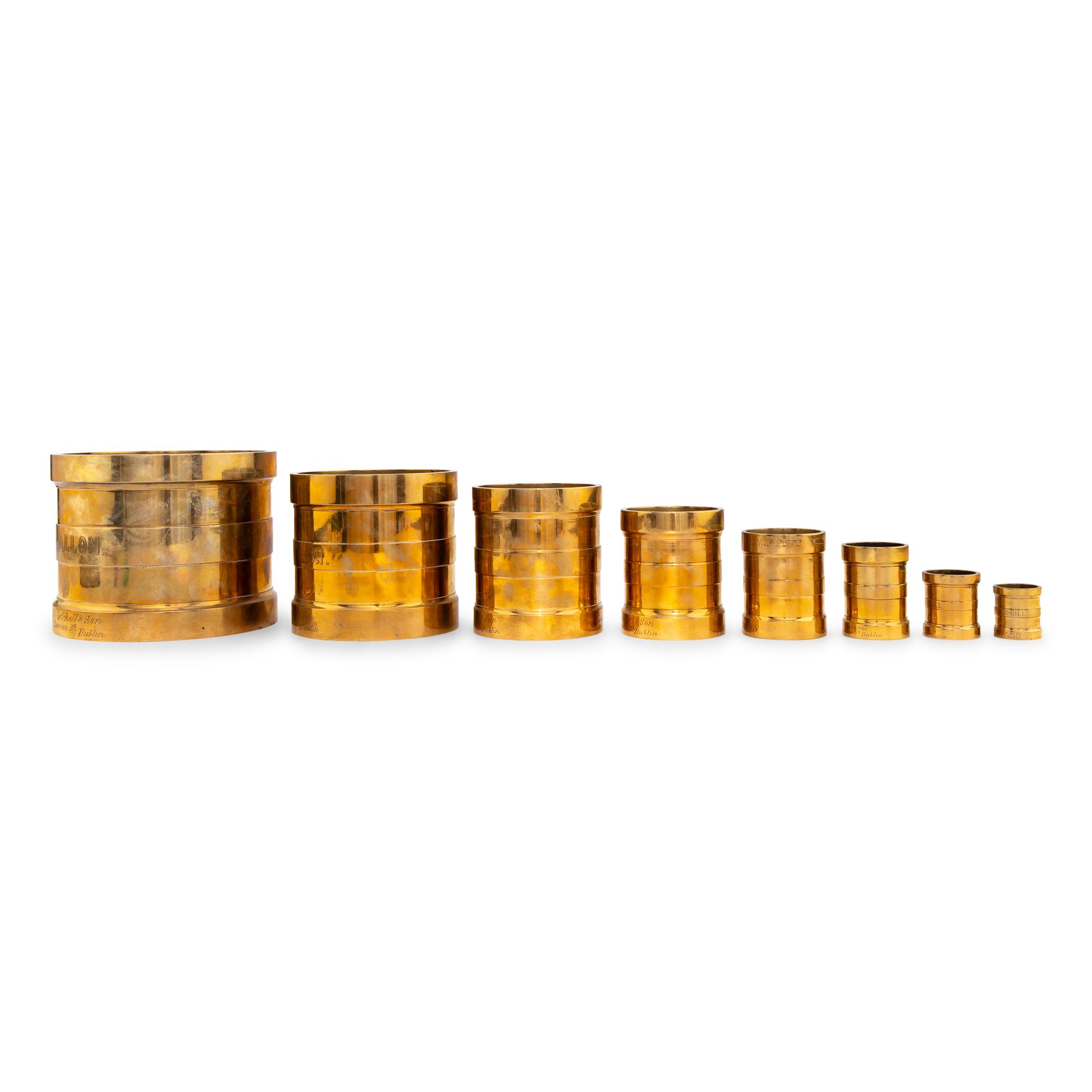 A Set of Seven Irish Bell Metal Imperial Standard Measures