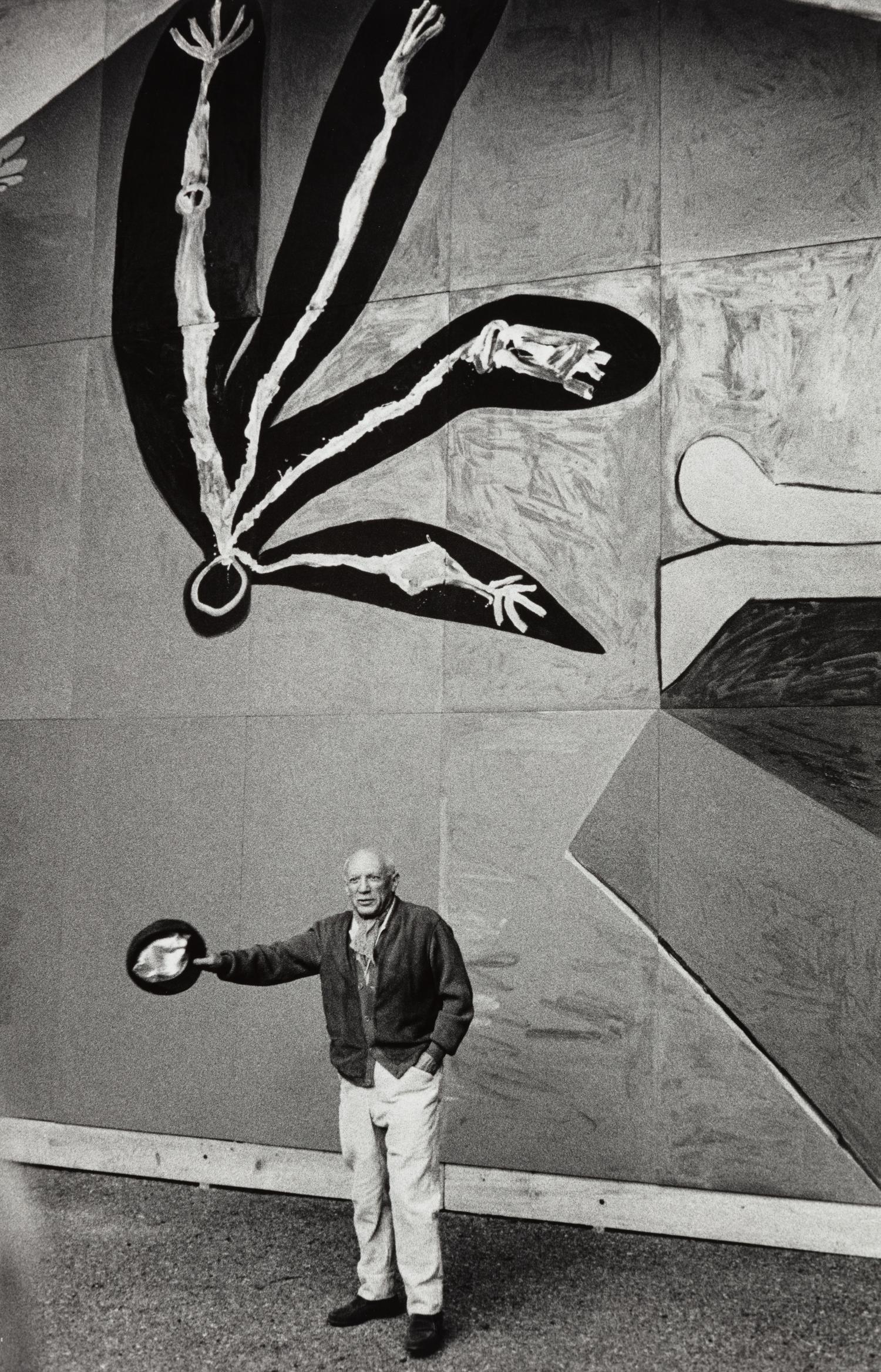 Inge Morath (1923-2002) Picasso unveiling mural for UNESCO, 1958