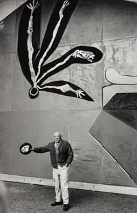 Inge Morath (1923-2002) Picasso unveiling mural for UNESCO, 1958