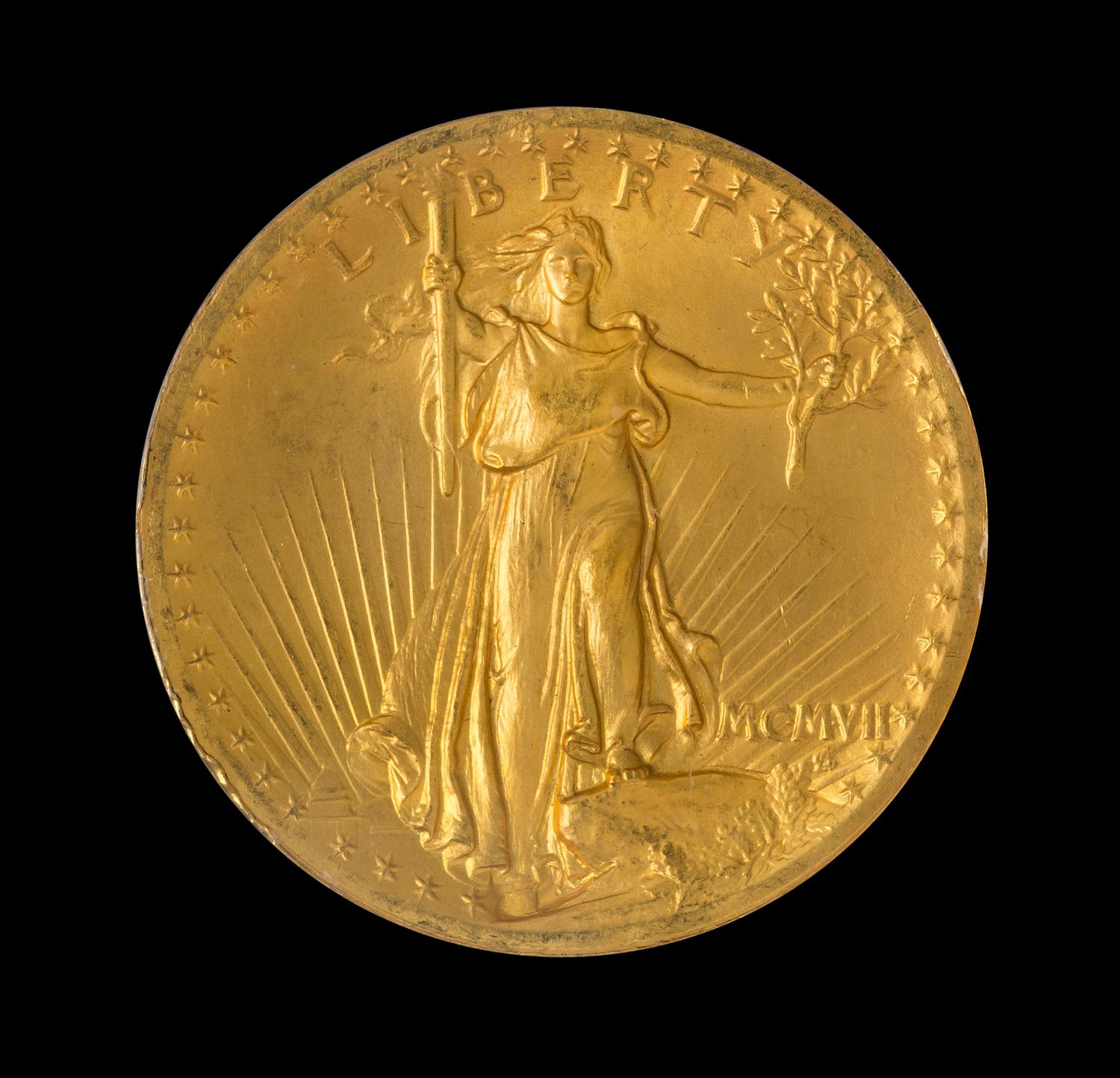 A United States 1907 Saint-Gaudens: High Relief-Wire Edge $20 Gold Coin