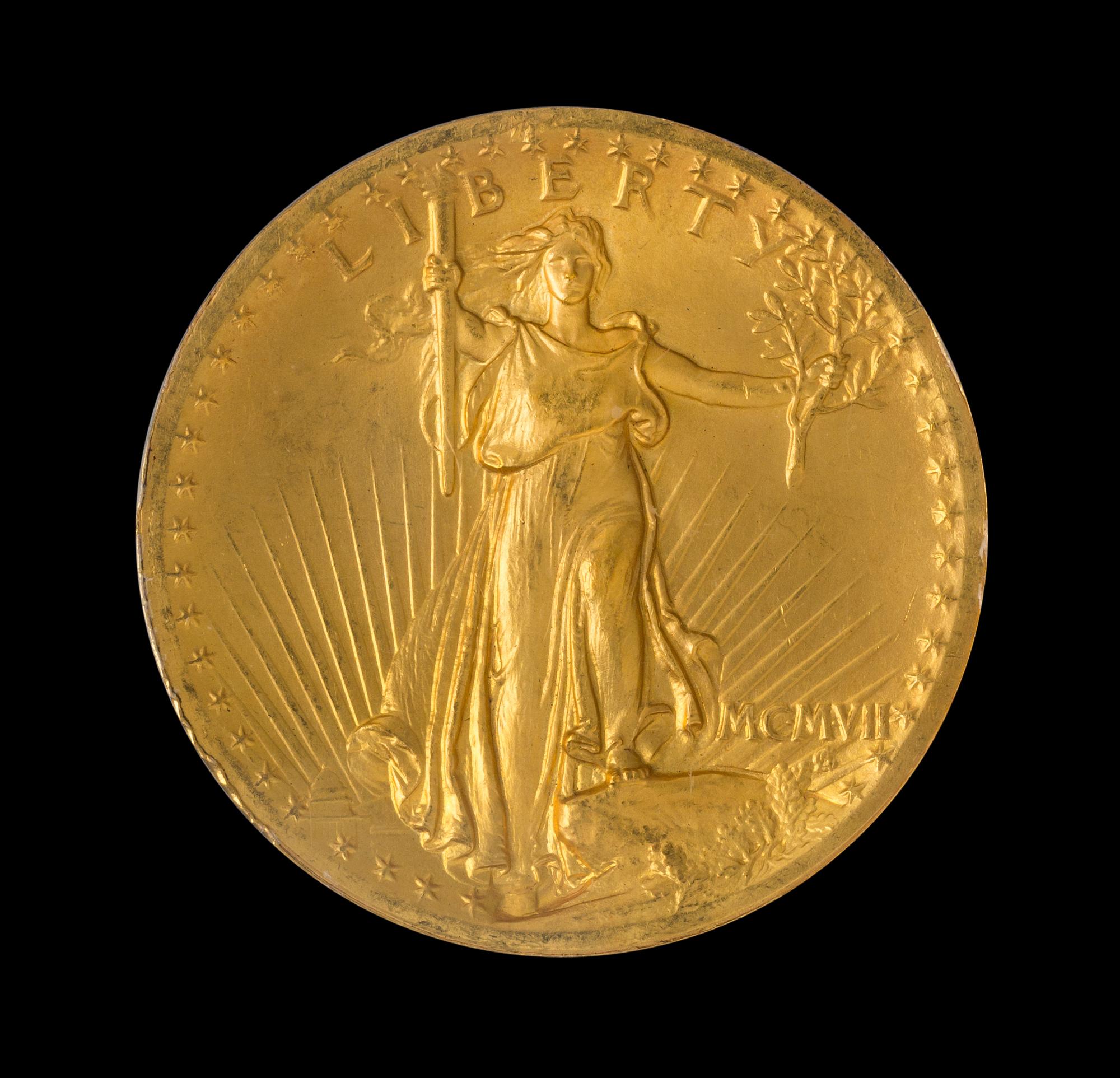 A United States 1907 Saint-Gaudens: High Relief-Wire Edge $20 Gold Coin