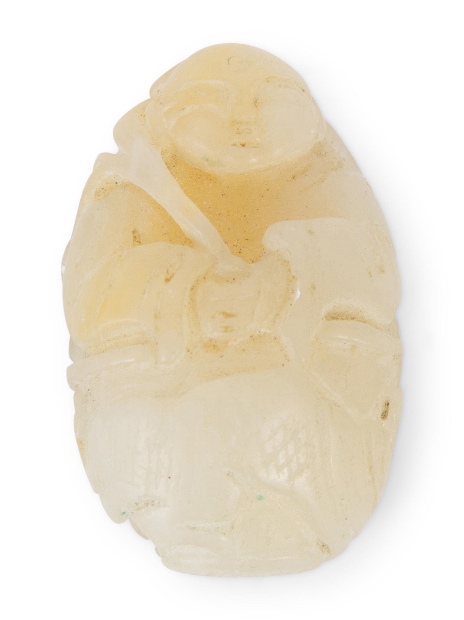 Six Chinese Carved Green Hardstone Ornaments — 20TH CENTURY