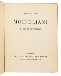 [MODIGLIANI, Amadeo (1884-1920)]. SALMON, André. Modigliani: Sa Vie et son Oeuvre. Paris: Éditions Des Quatre Chemins, 1926.