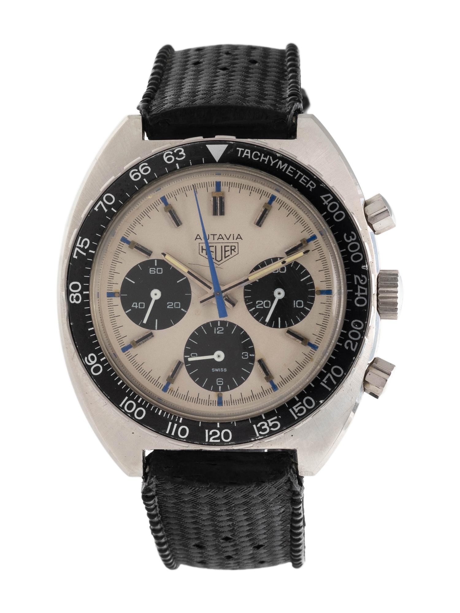 HEUER, VINTAGE, REF. 73663 STAINLESS STEEL 'AUTAVIA' CHRONOGRAPH WRISTWATCH