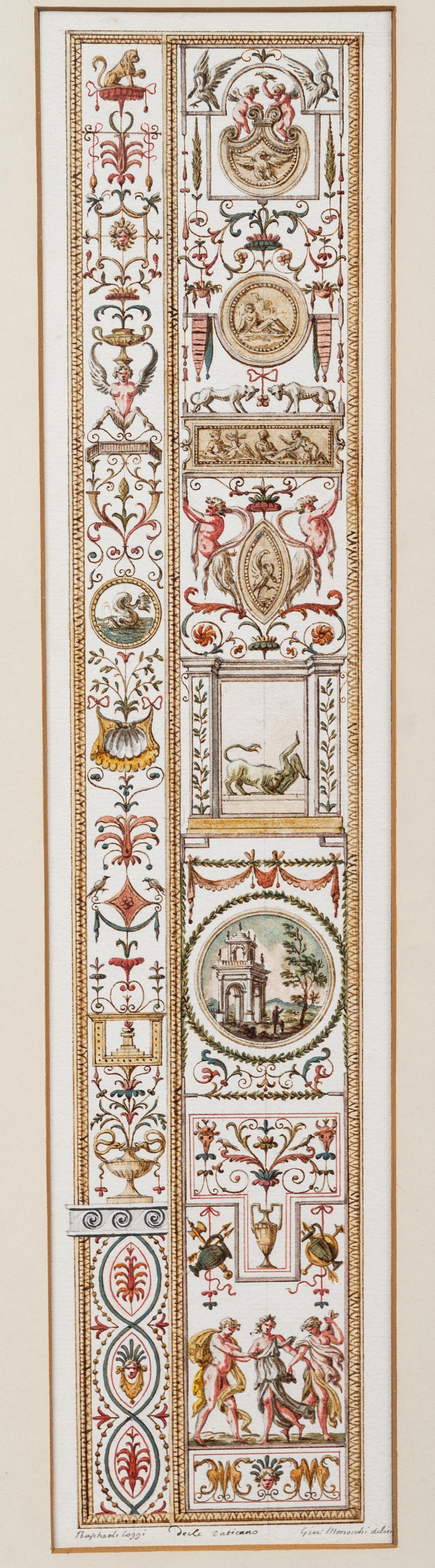 A Set of Eight Neoclassical Watercolor Illustrations