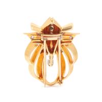 CARTIER, RETRO, YELLOW GOLD AND DIAMOND BROOCH