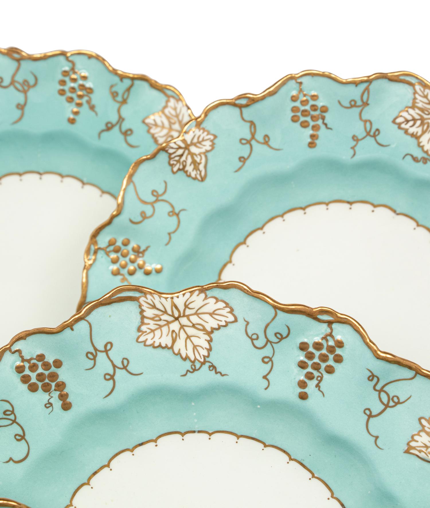 A Set of Twelve Royal Crown Derby Porcelain Dessert Plates